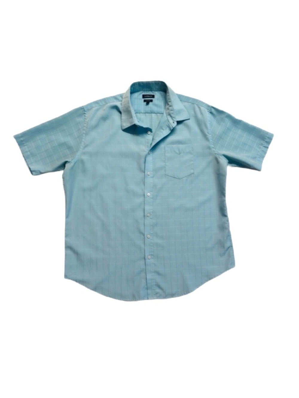CROFT & BARROW ~ Light Aqua Blue Short Sleeve Button Down Shirt size XL